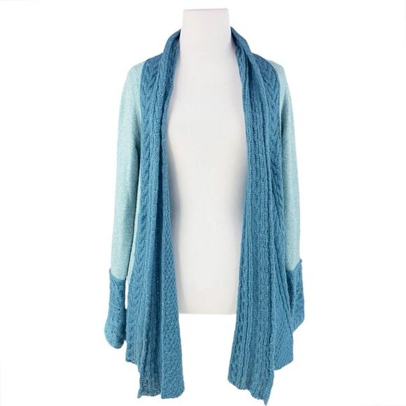 ANTHROPOLOGIE Knitted & Knotted Regan Mix-Stitch Open Cardigan Size Petite-S - Picture 1 of 9